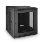 12U GV600-Series 19″ 4-Post Wall Mount Cabinet with Vented Front Door, Hinged Back